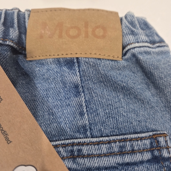 MOLO Girl's ALYNA Medium Blue Chambray Elasticized Waist Cargo Jeans, Sz 7 YRS - Picture 5 of 14